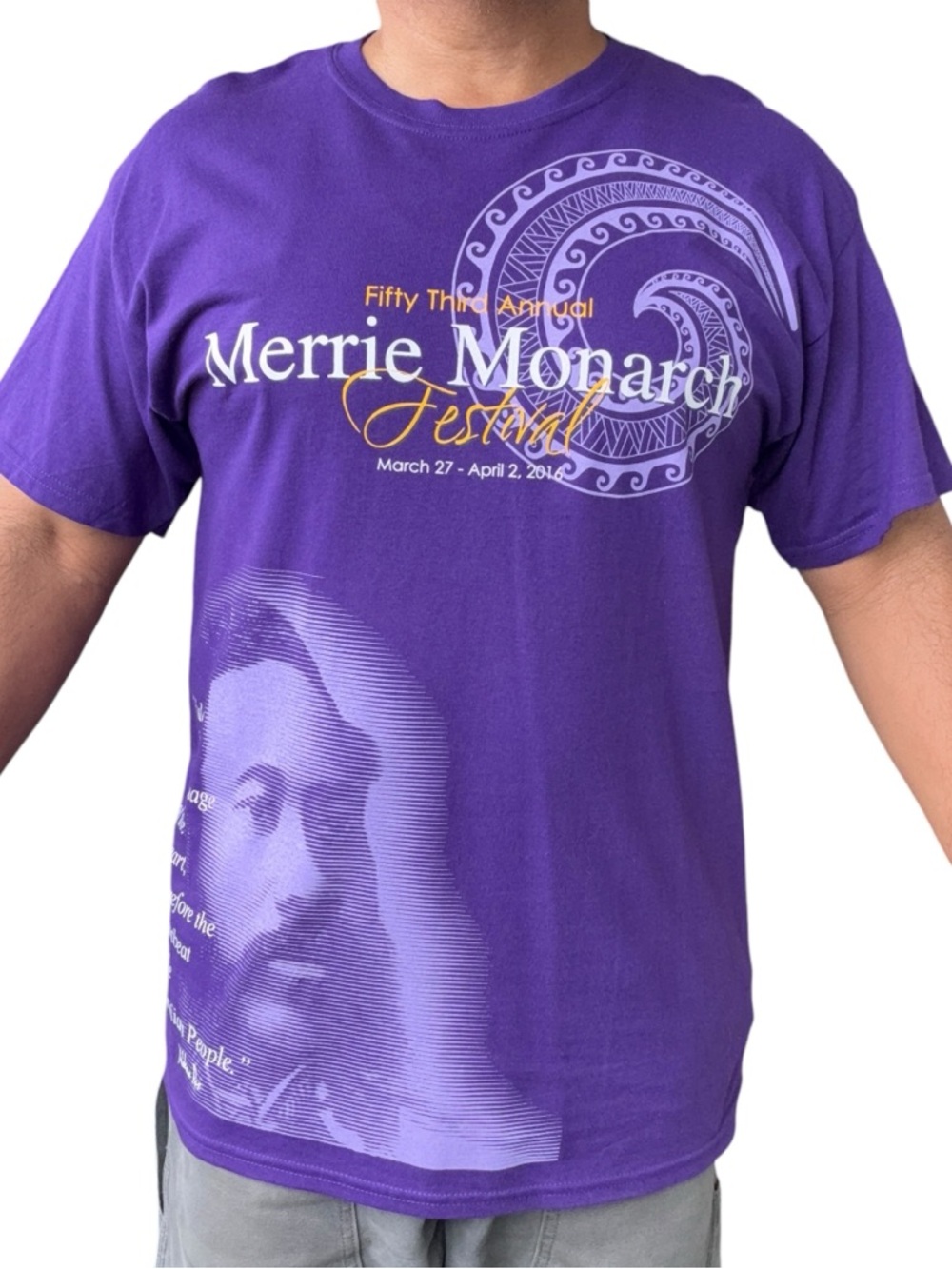 Merrie Monarch Festival Purple Graphic T-Shirt Large 2016